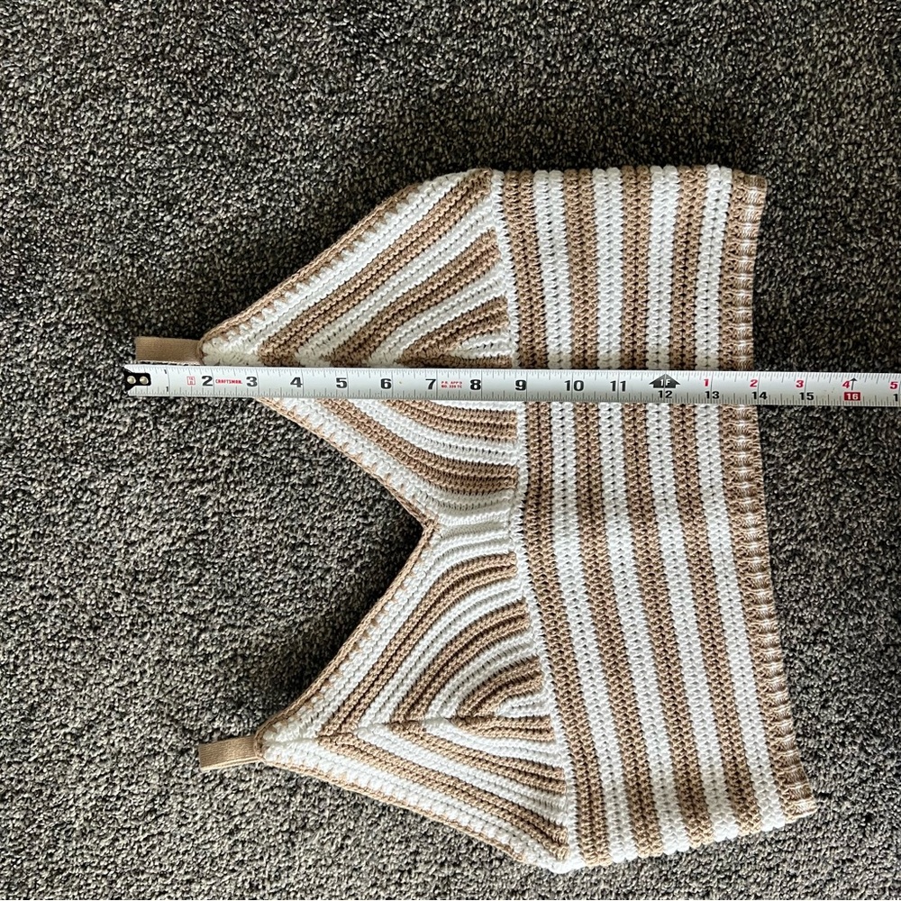 Hollister Crochet Striped Bralette — Cream & Tan - Picture 6 of 6